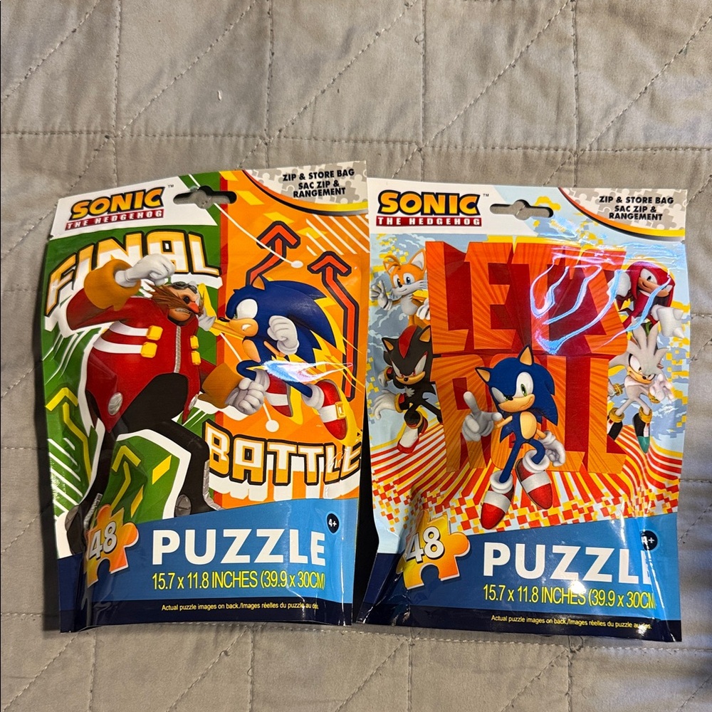 2 Pack of Sega Sonic the Hedgehog Puzzle Sets - 48 Pieces Each